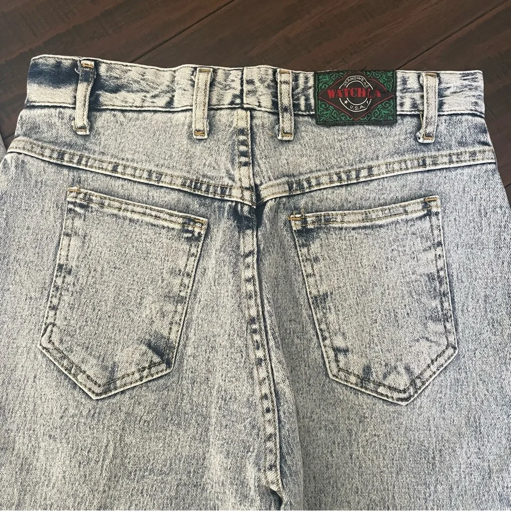 Vintage Watch LA High Waisted Straight Leg Acid Wash Jeans